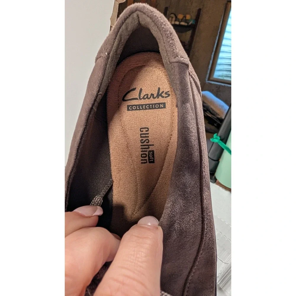 Clarks Collection Cushion Soft Brown Suede Leather Toe Lace Up Shoes Mens
